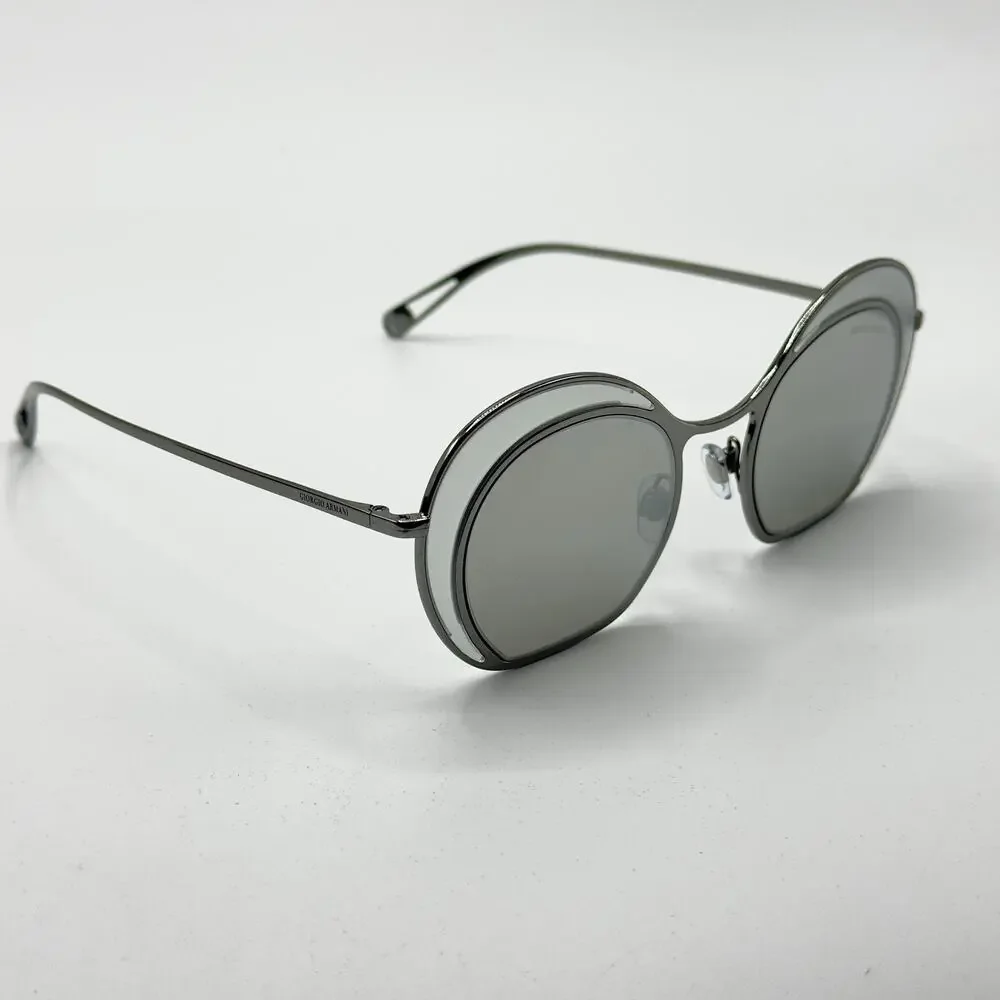 Giorgio Armani Sunglasses AR6073 3010/6G Silver Cat Eye Frame Gray Lens 47mm